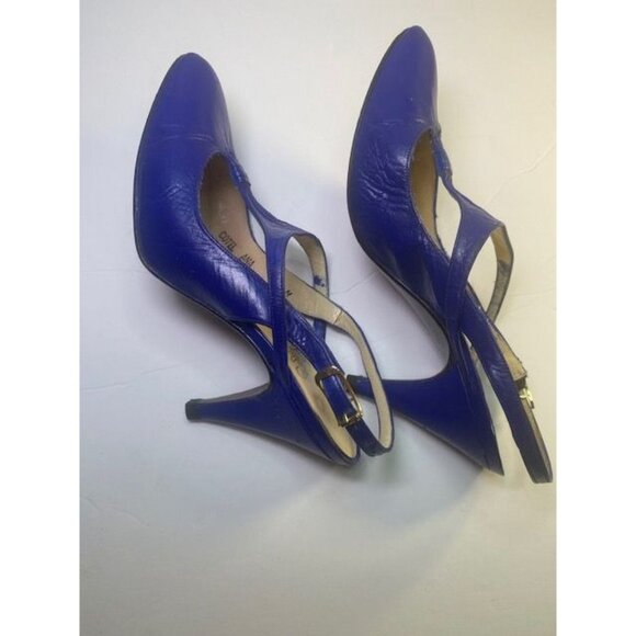 Vintage Royal Blue Strappy Heels Rosina Ferragamo Schiavone - Size 4  Fun & Fab - Picture 5 of 15